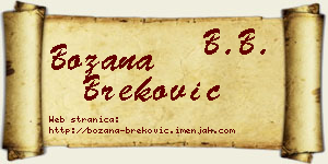Božana Breković vizit kartica